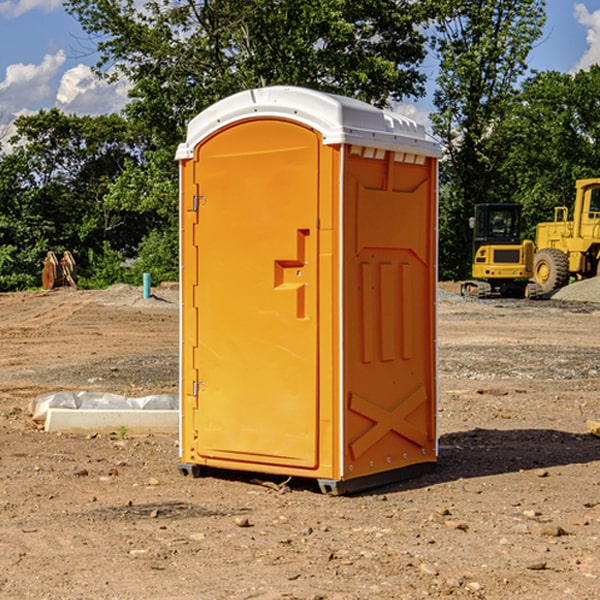 do you offer hand sanitizer dispensers inside the portable restrooms in Goshen